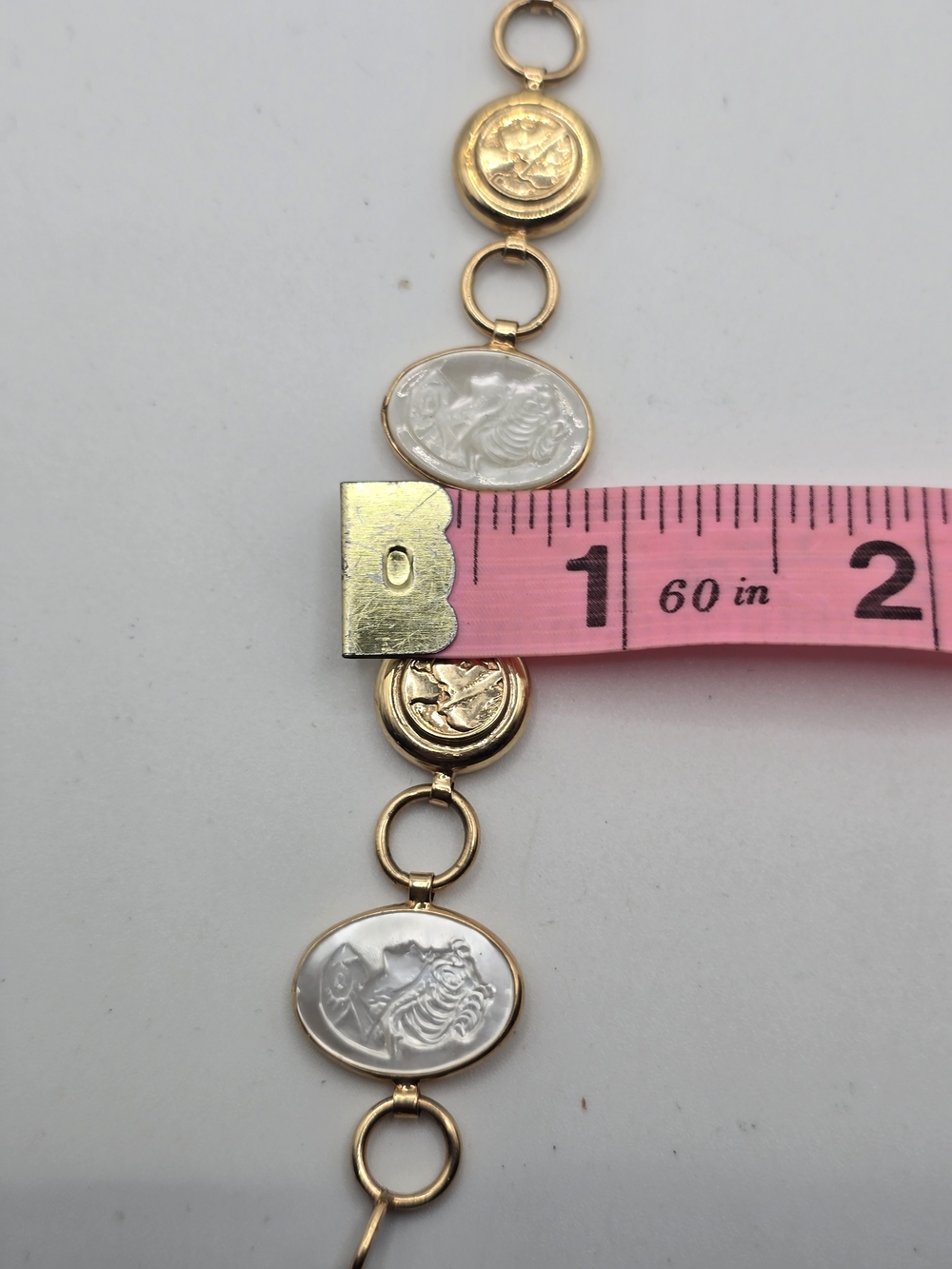14k Gold Cameo Link Bracelet - Picture 6 of 8